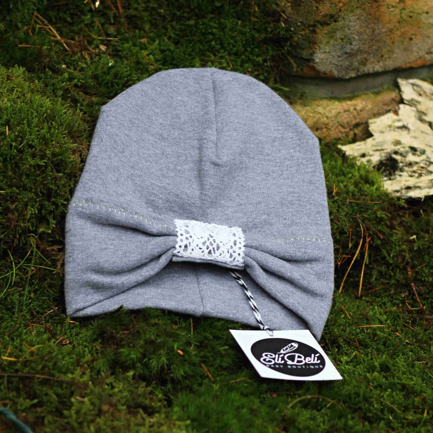 Čepička - turbánek šedý